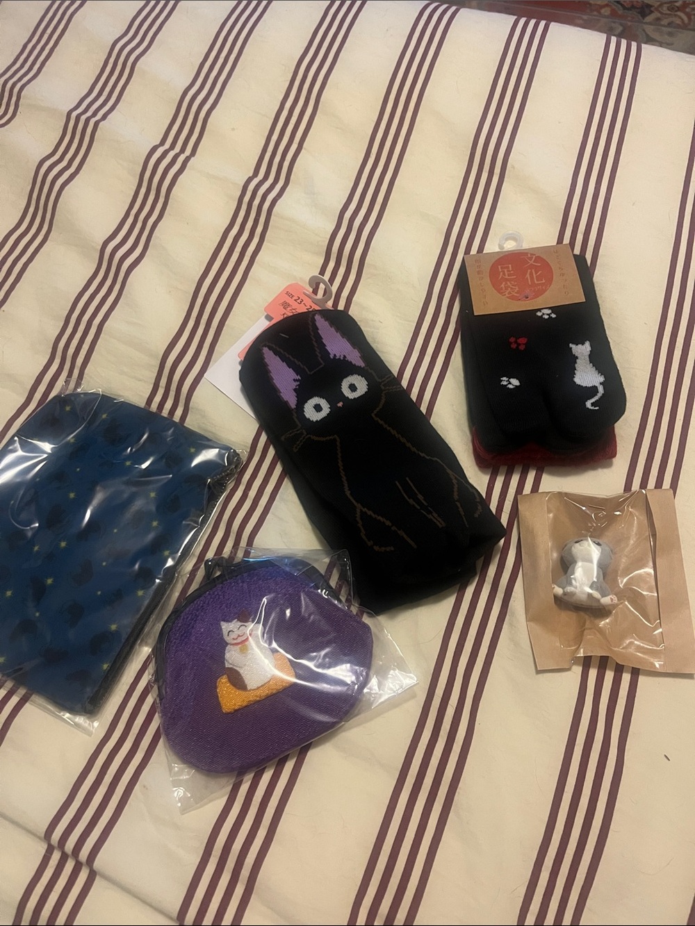 Set of cat socks and pouches🐱